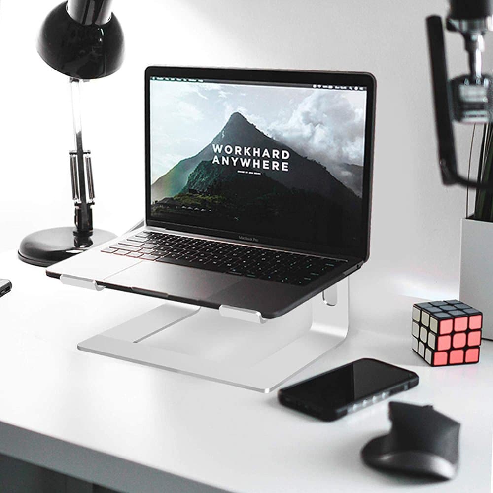 Aluminium Home & Office Desk Macbook Laptop Stand 10-15.6" - Silver