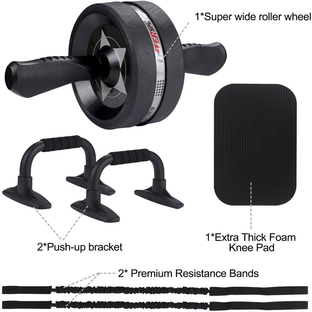 Home Fitness 6-in-1 Abdominal Roller Exercise Kit