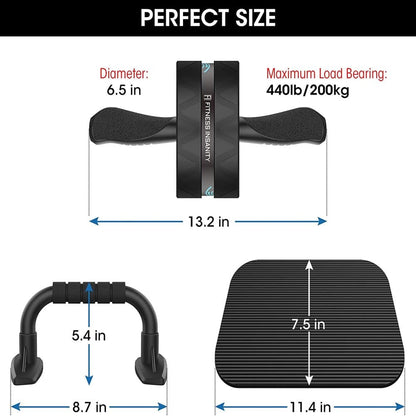 Home Fitness 6-in-1 Abdominal Roller Exercise Kit
