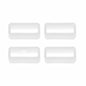 18mm universal watch silicone strap loop keepers - (x4) White