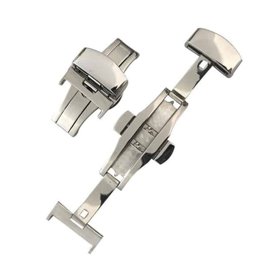 18mm stainless-steel deployment clasp for watch strap - Silver