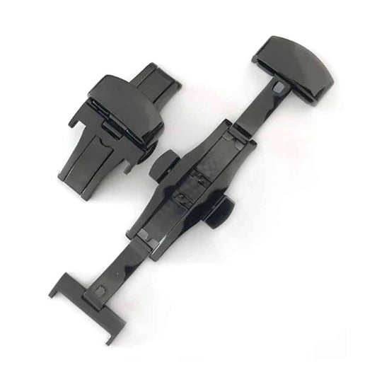18mm stainless-steel deployment clasp for watch strap - Black