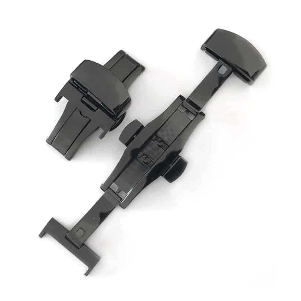 18mm stainless-steel deployment clasp for watch strap - Black