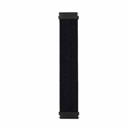 20mm Universal watch braided elastic loop strap - Black (155mm)