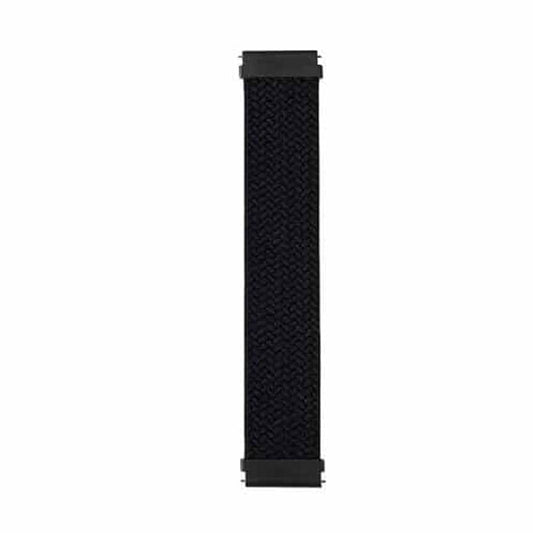 20mm Universal watch braided elastic loop strap - Black (155mm)
