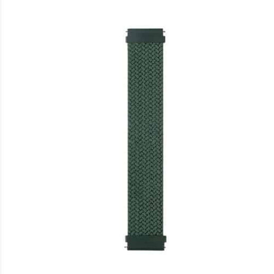 20mm Universal watch braided elastic loop strap - A.green (155mm)