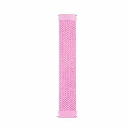 22mm Universal watch braided elastic loop strap - Pink (M/155mm)