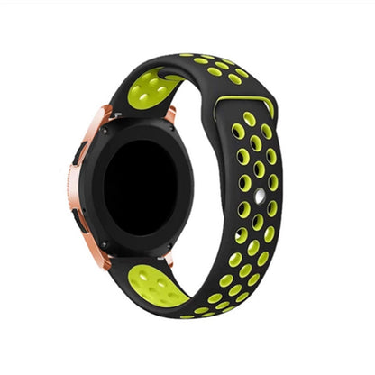 18mm Samsung Gear Sport silicone strap - Black & green