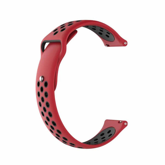 22mm Samsung Gear Sport silicone strap - Red & black