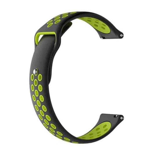 22mm Samsung Gear Sport silicone strap - Black & green