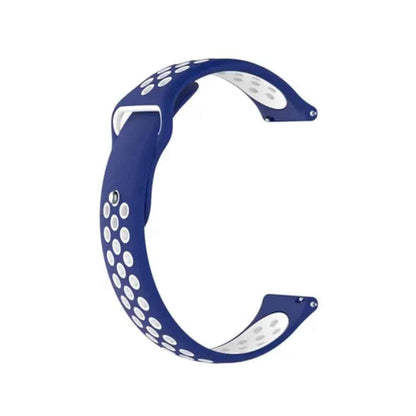 22mm Samsung Gear Sport silicone strap - Navy & white