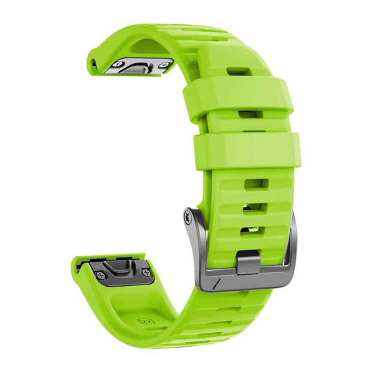 26mm Garmin Fenix 6X/5X/7X silicone strap - Lime green