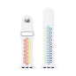 Silicone Strap for 42/44/45/49mm Apple Watch (M/L)- White & Rainbow