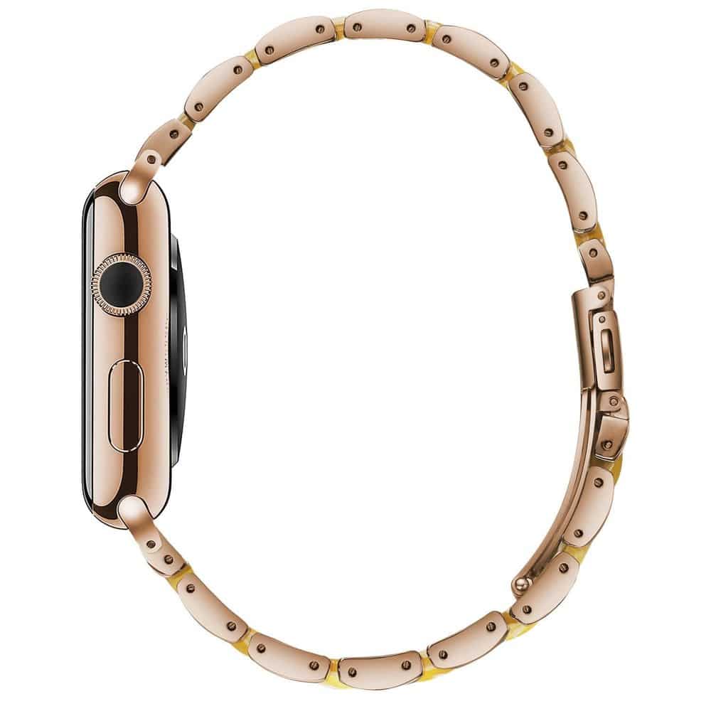 Resin & Stainless Steel Strap for 42/44/45/49mm Apple Watch- Pink & Rose Gold