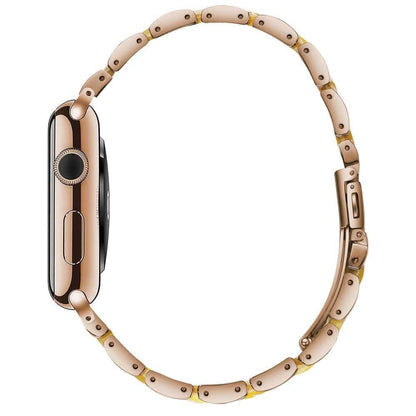 Resin & Stainless Steel Strap for 42/44/45/49mm Apple Watch- Pink & Rose Gold