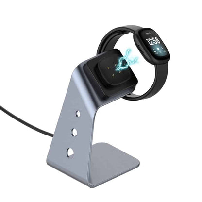 Fitbit Versa 3/Sense Aluminium Alloy Magnetic Dock Charger Stand - Grey
