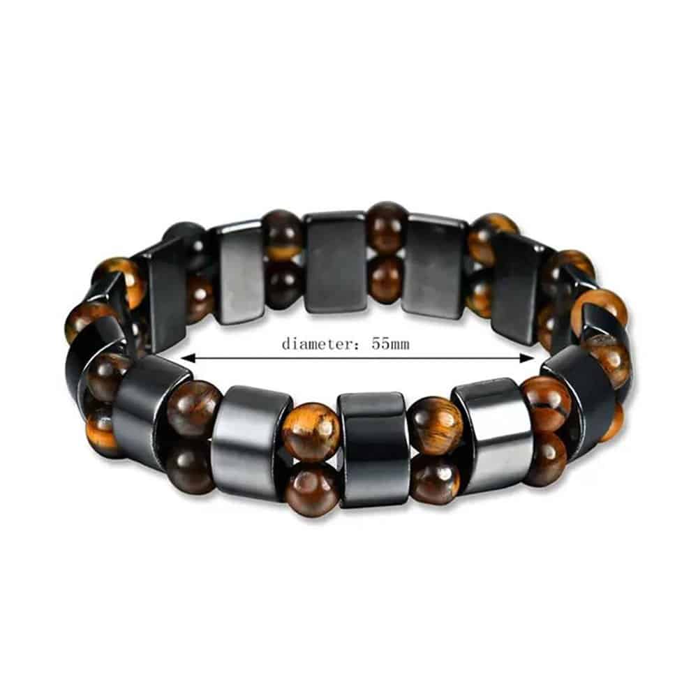 Magnetic Therapy Health Care Hematite Stones Tiger's Eye Bracelet - S/M
