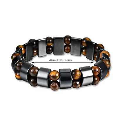 Magnetic Therapy Health Care Hematite Stones Tiger's Eye Bracelet - S/M