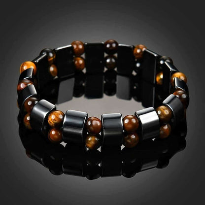 Magnetic Therapy Health Care Hematite Stones Tiger's Eye Bracelet - S/M