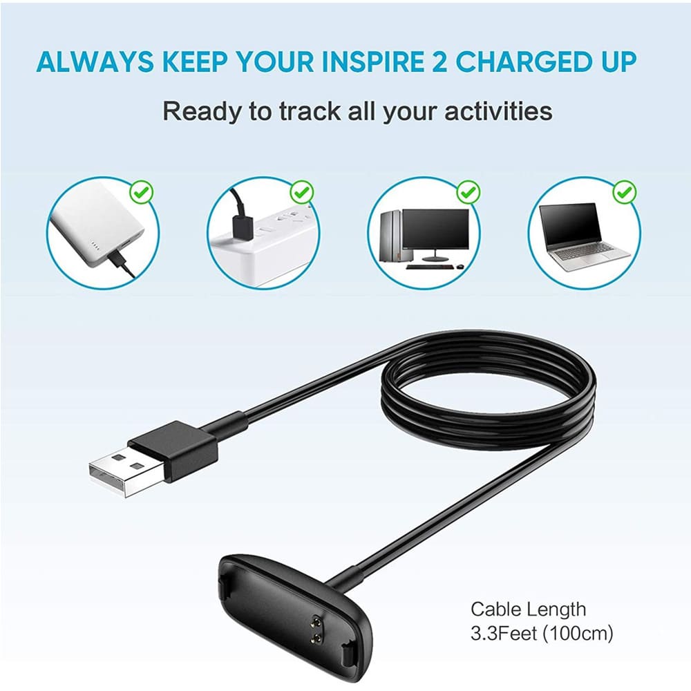 Replacement USB Fast Cradle Clip Charger for Fitbit Inspire 2