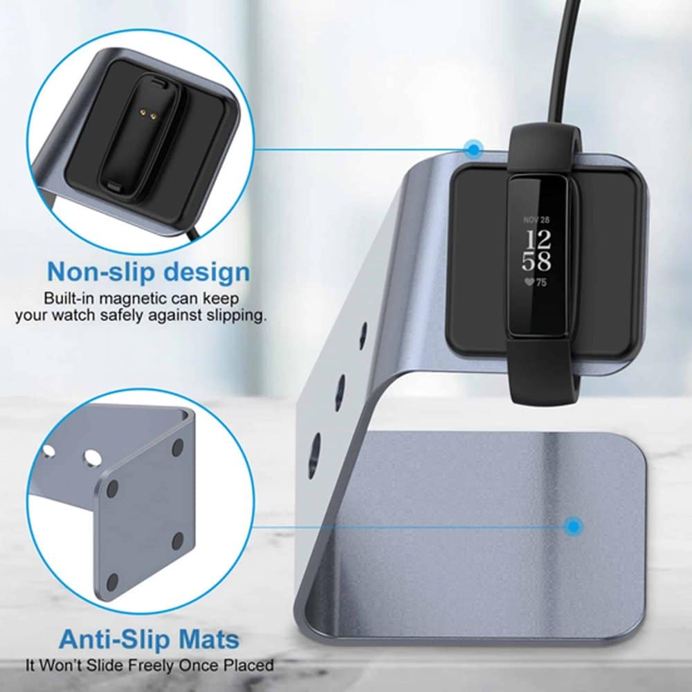 Fitbit Inspire 2 Aluminium Alloy Magnetic Charger Dock Stand - Grey
