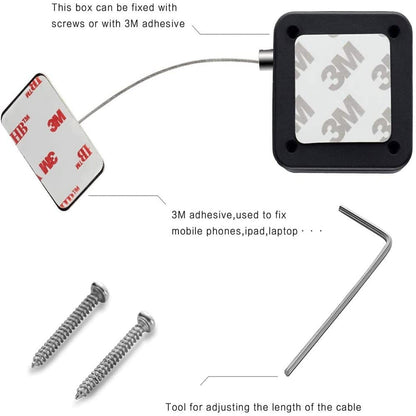 Anti-Theft Retractable Cable Lock for Tablet Laptop Smartphone