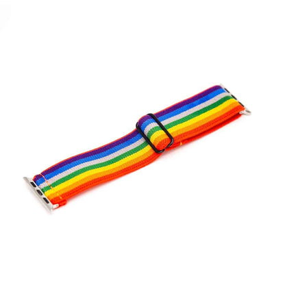 Woven Nylon Strap for 42/44/45/49mm Apple Watch- Rainbow- M/L