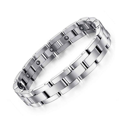 Titanium Steel Magnetic Therapy Bracelet w/ Free Tool- Silver