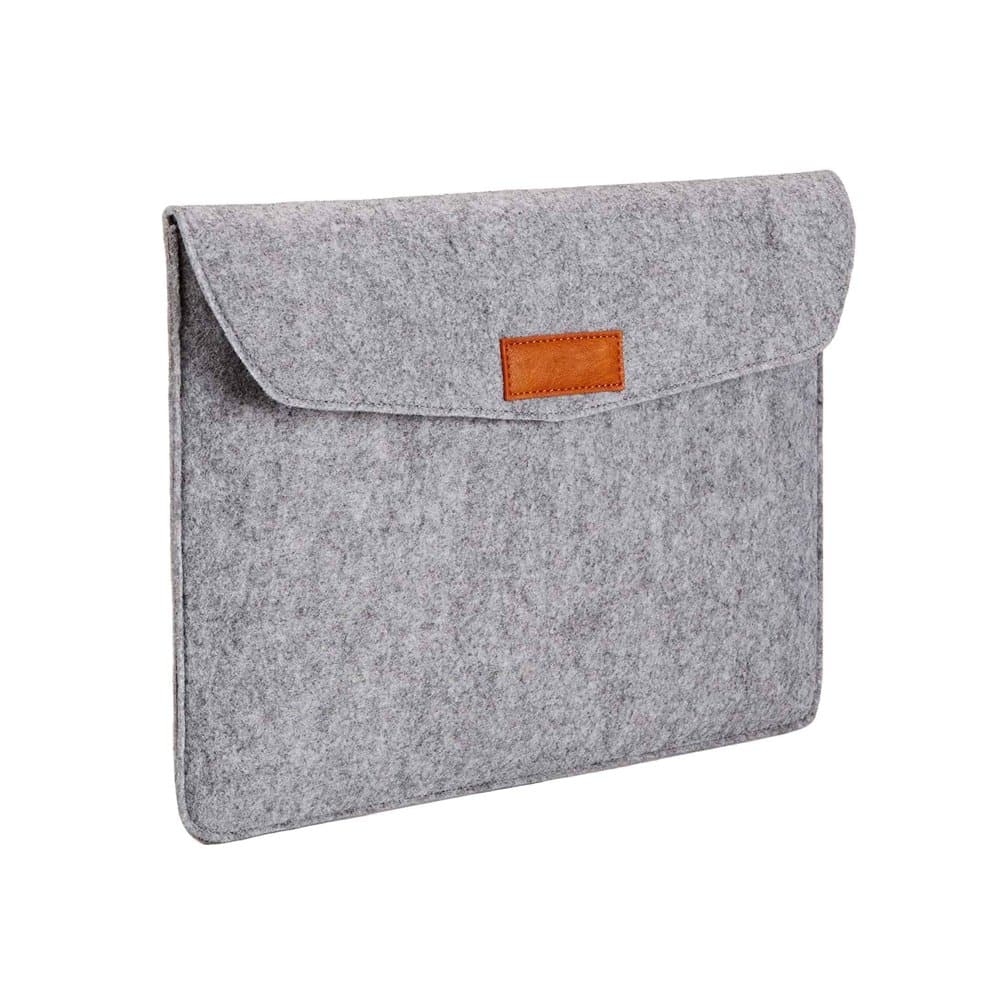 MacBook suede & felt protective laptop sleeve - Light grey (15.4 inch)