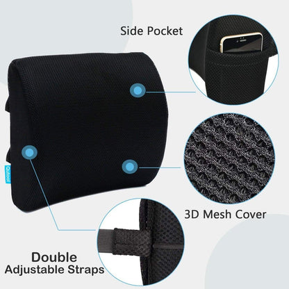 Car Home Office Chair Lumbar Support Memory Foam Cushions