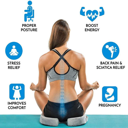 Back Support Gel Memory Foam Office Desk Chair Cushion x 2 Combo