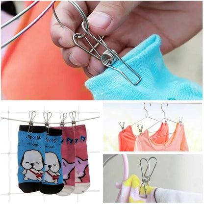 Laundry Hanging & Drying Washing Stainless-Steel Pegs x20