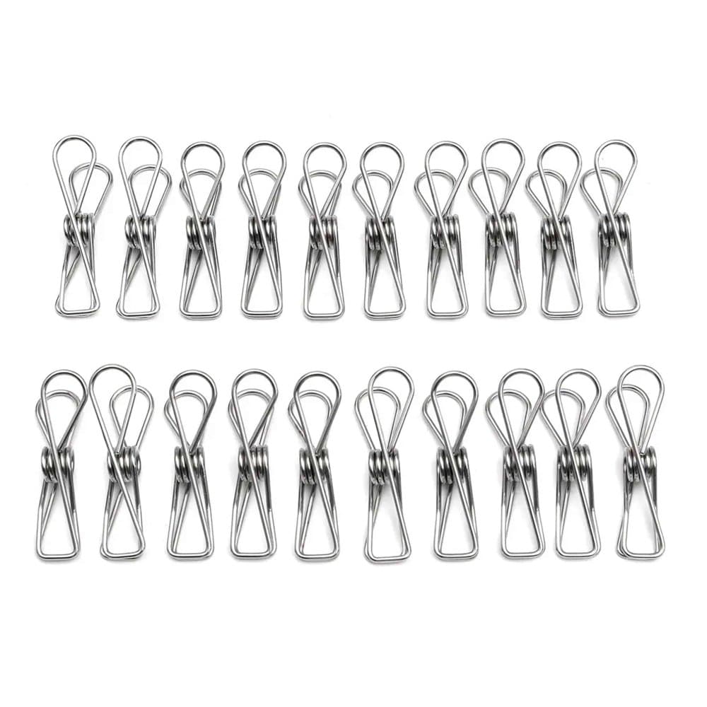 Laundry Hanging & Drying Washing Stainless-Steel Pegs x20