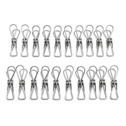 Laundry Hanging & Drying Washing Stainless-Steel Pegs x20