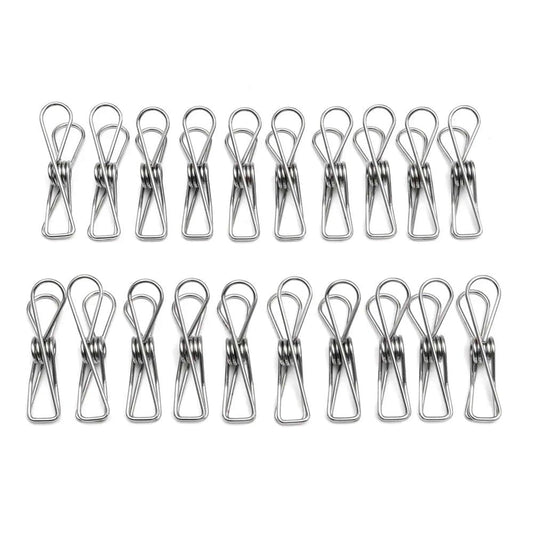 Laundry Hanging & Drying Washing Stainless-Steel Pegs x20