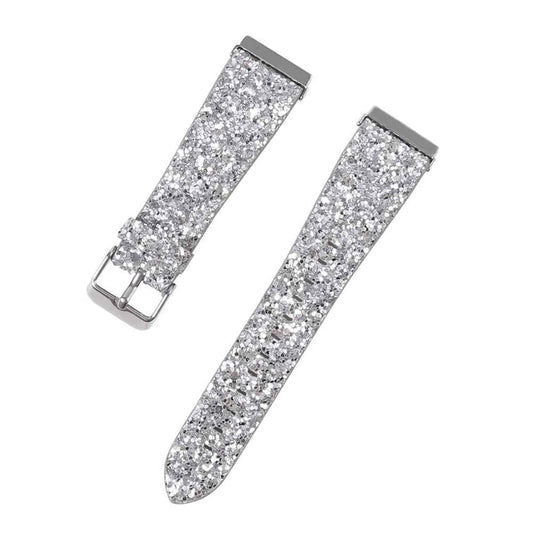 Leather Strap for Fitbit Versa - Silver