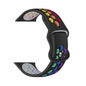Silicone Strap 42/44/45/49mm apple watch S/M - Black+Rainbow