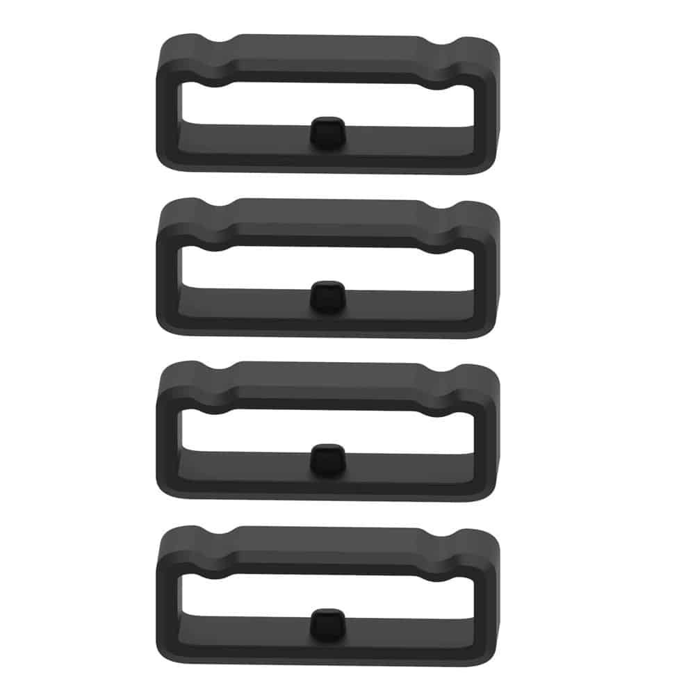 Watch 22MM Silicone Strap Band Saver 4pc - Black