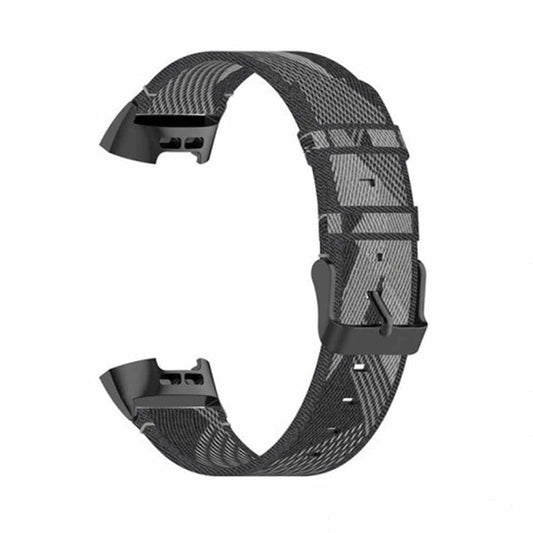 Nylon Band for Fitbit Charge 3/SE/4 - Black stripe