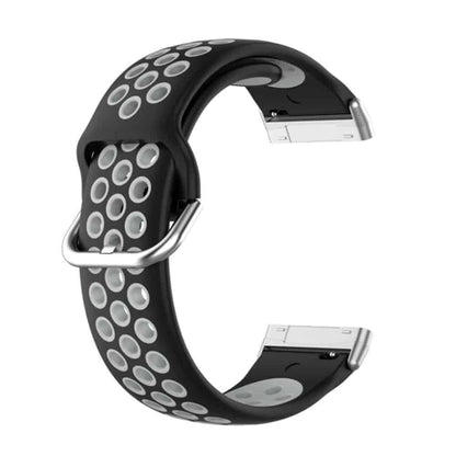 Silicone Band for Fitbit Versa3/Sense - Black+Grey