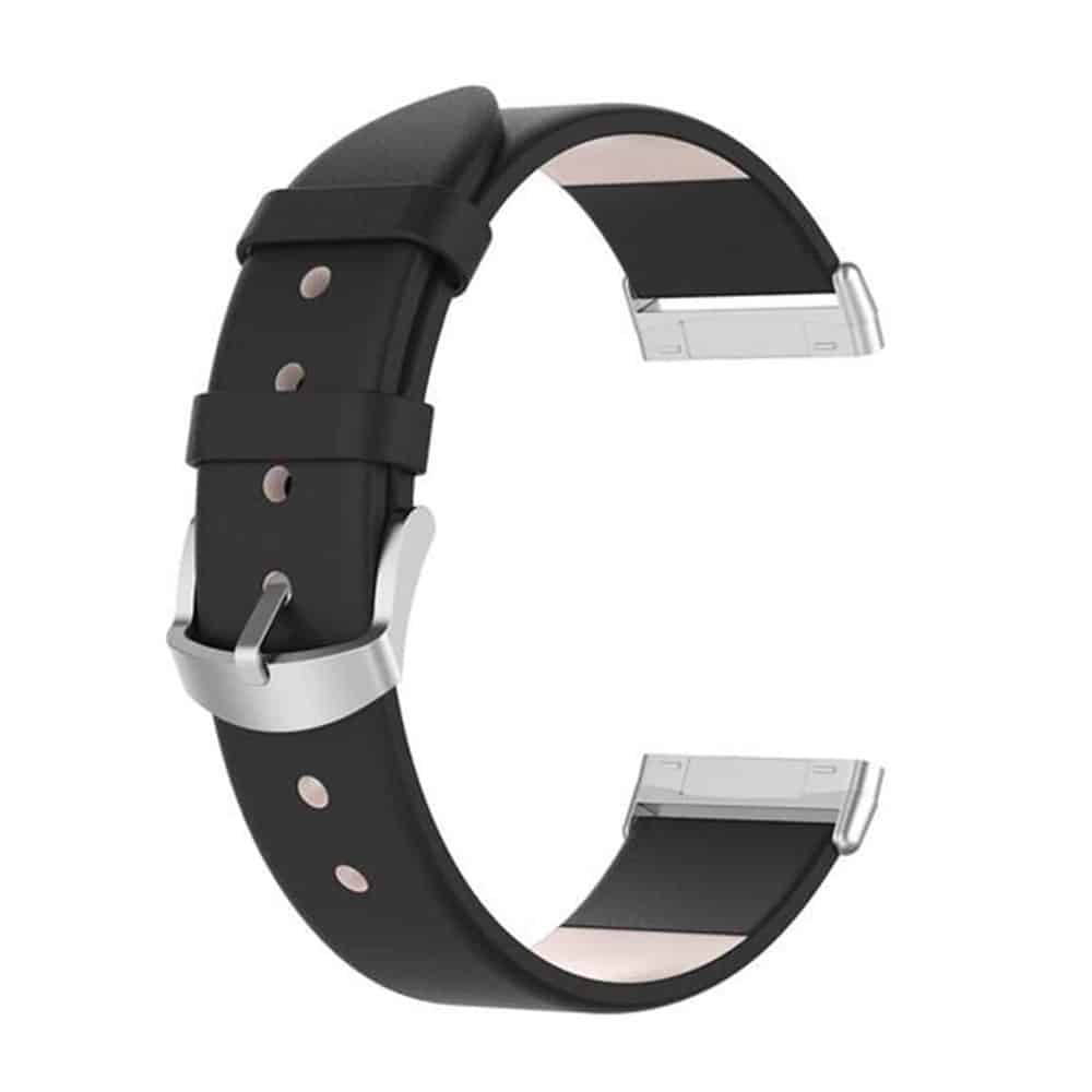 Leather Band for Fitbit Versa3/Sense - Black