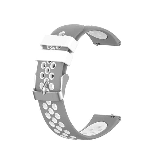 Silicone Strap for Garmin Vivoactive 4S(18MM) - Grey+White