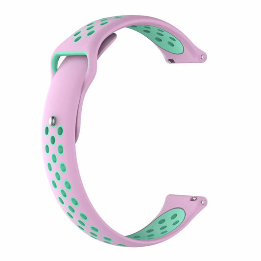 Silicone Strap for Huawei Honor S1/Fit (18mm) - Pink+Frost Blue