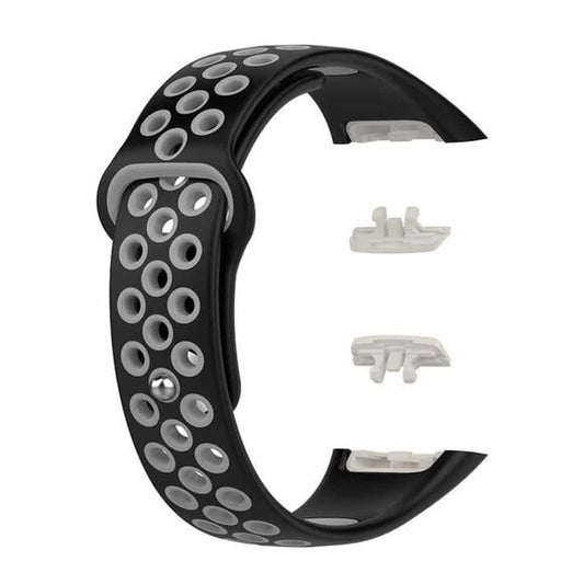 Silicone Strap for Huawei Band 6/Pro/ Honor Band 6 - Black+Grey