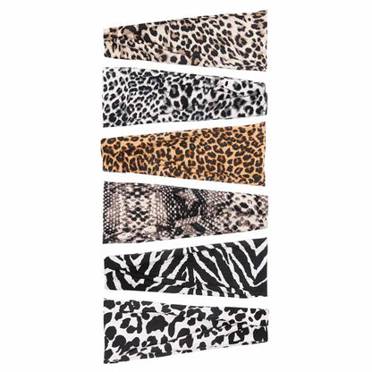 Exercise/Yoga/Running/Spinning Stretchy Animal-Print Multiway Headband-6x in a pack