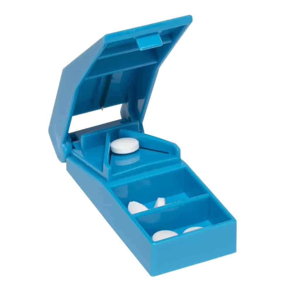 Easy Heavy-Duty Travel Safe Pill Splitter Cutter & Storage Box