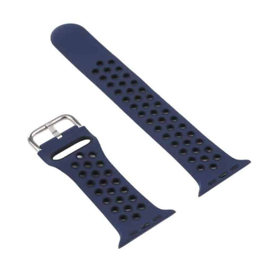 Silicone Strap for 38/40/41mm Apple Watch-Navy Blue & Black