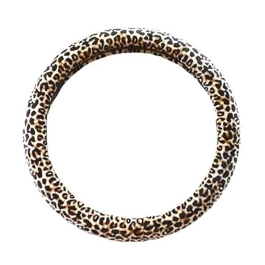 Leopard Print Car Steering Wheel Anti-Slip Protective Cover - size 36cm