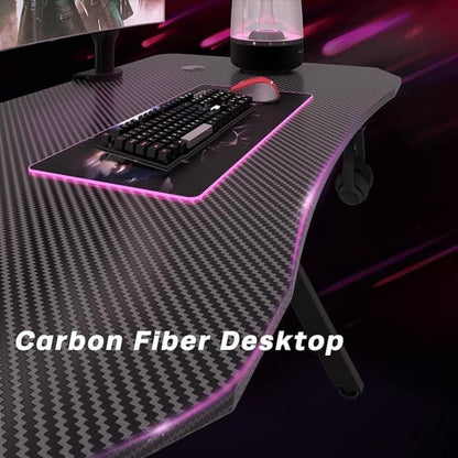 Ergonomic Legend Gaming Desk w/ Cup Holder & Headphone Rack