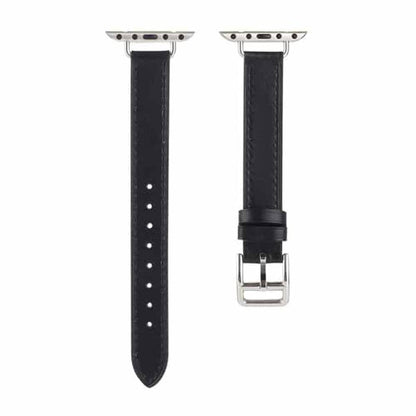 Slim Leather Band Strap for Apple Watch 38/40/41mm - Black